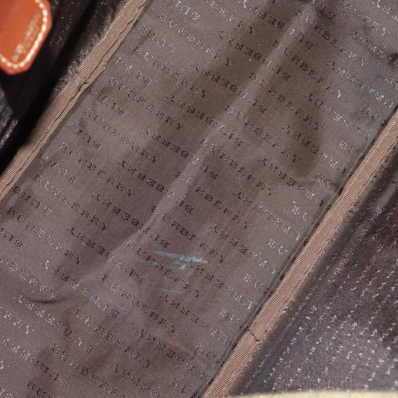 BURBERRY Nova Check Shoulder Bag PVC Beige Auth 110240