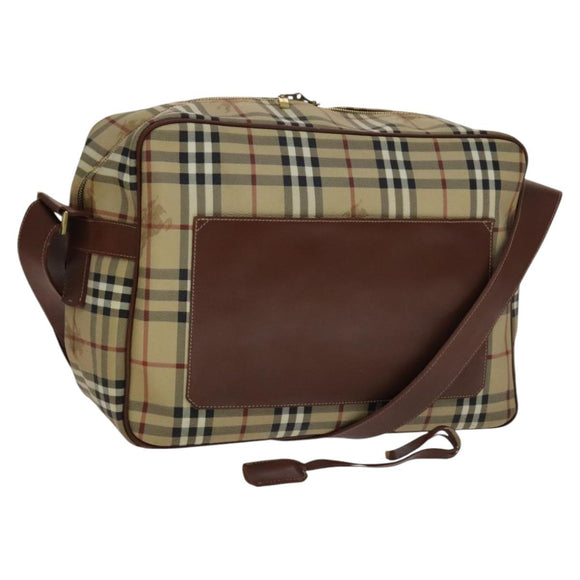 BURBERRY Nova Check Shoulder Bag PVC Beige Auth 110240