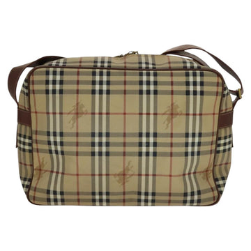 BURBERRY Nova Check Shoulder Bag PVC Beige Auth 110240 - 0