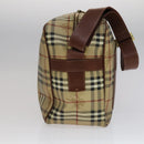 BURBERRY Nova Check Shoulder Bag PVC Beige Auth 110240-4
