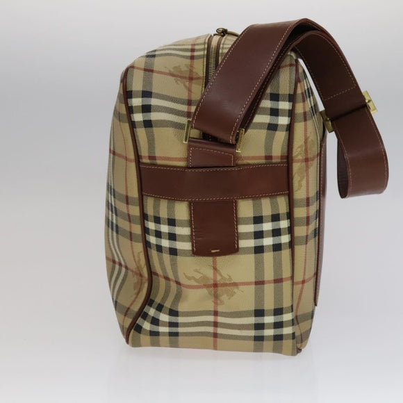 BURBERRY Nova Check Shoulder Bag PVC Beige Auth 110240