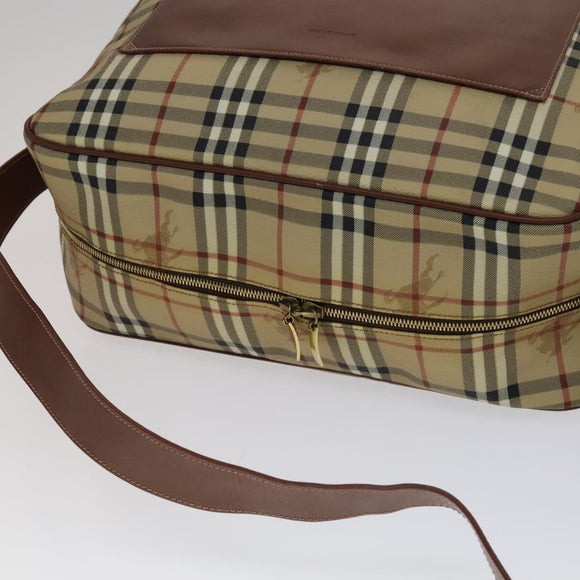BURBERRY Nova Check Shoulder Bag PVC Beige Auth 110240