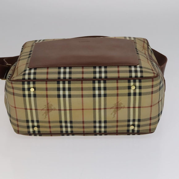 BURBERRY Nova Check Shoulder Bag PVC Beige Auth 110240