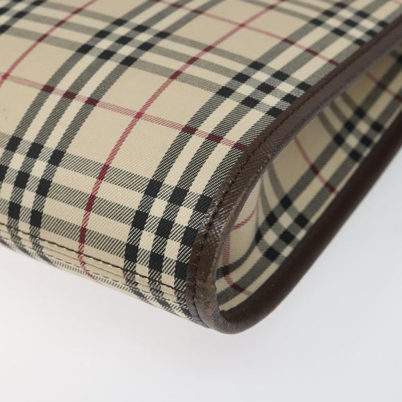 BURBERRY Nova Check Shoulder Bag Canvas Beige Auth 110242