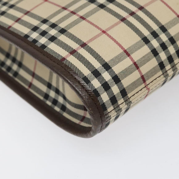 BURBERRY Nova Check Shoulder Bag Canvas Beige Auth 110242