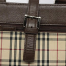 BURBERRY Nova Check Shoulder Bag Canvas Beige Auth 110242-10