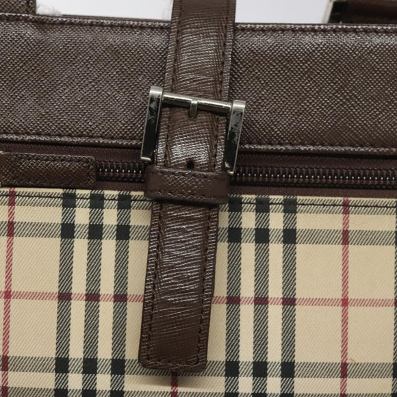 BURBERRY Nova Check Shoulder Bag Canvas Beige Auth 110242