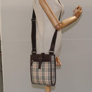 BURBERRY Nova Check Shoulder Bag Canvas Beige Auth 110242-22