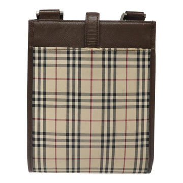 BURBERRY Nova Check Shoulder Bag Canvas Beige Auth 110242 - 0