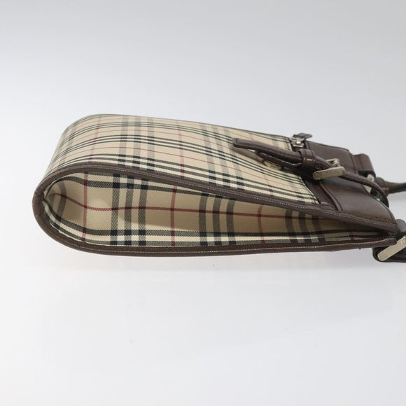 BURBERRY Nova Check Shoulder Bag Canvas Beige Auth 110242