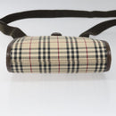 BURBERRY Nova Check Shoulder Bag Canvas Beige Auth 110242-5
