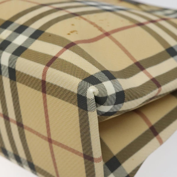 BURBERRY Nova Check Hand Bag PVC Beige Auth 110244