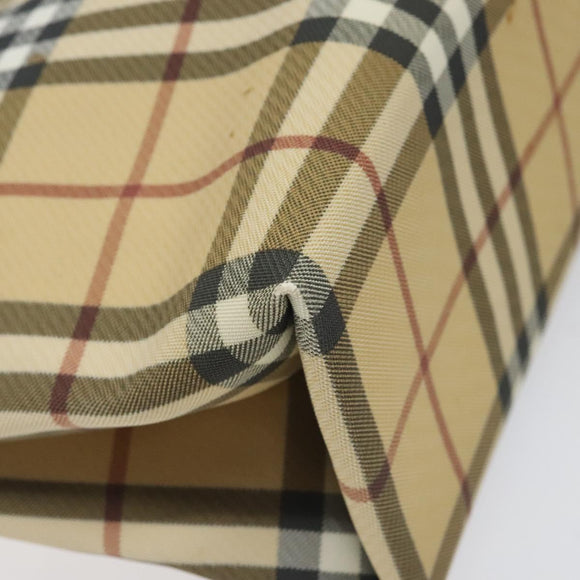 BURBERRY Nova Check Hand Bag PVC Beige Auth 110244