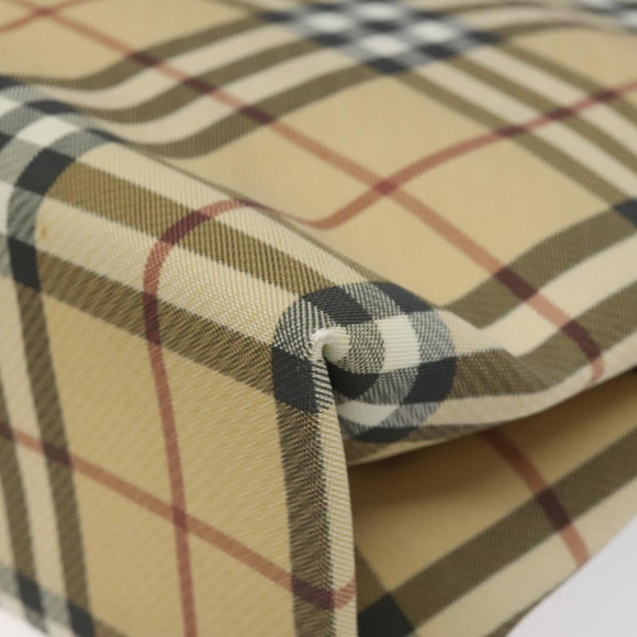 BURBERRY Nova Check Hand Bag PVC Beige Auth 110244