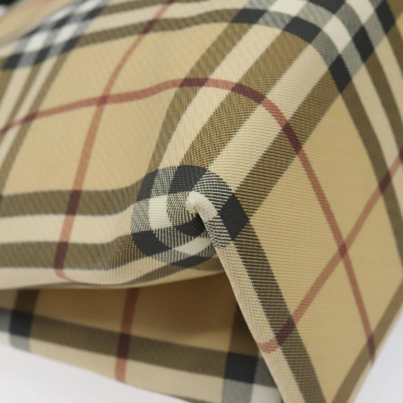 BURBERRY Nova Check Hand Bag PVC Beige Auth 110244