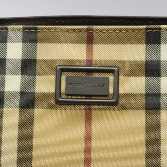 BURBERRY Nova Check Hand Bag PVC Beige Auth 110244
