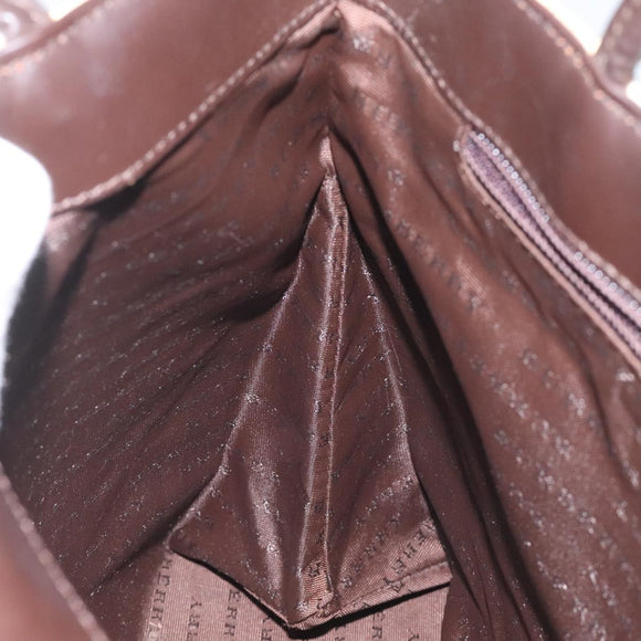 BURBERRY Nova Check Hand Bag PVC Beige Auth 110244