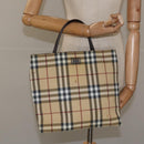 BURBERRY Nova Check Hand Bag PVC Beige Auth 110244-20