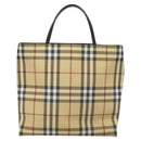 BURBERRY Nova Check Hand Bag PVC Beige Auth 110244-2