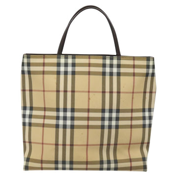 BURBERRY Nova Check Hand Bag PVC Beige Auth 110244 - 0