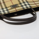 BURBERRY Nova Check Hand Bag PVC Beige Auth 110244-7