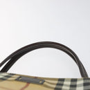 BURBERRY Nova Check Hand Bag PVC Beige Auth 110244-8