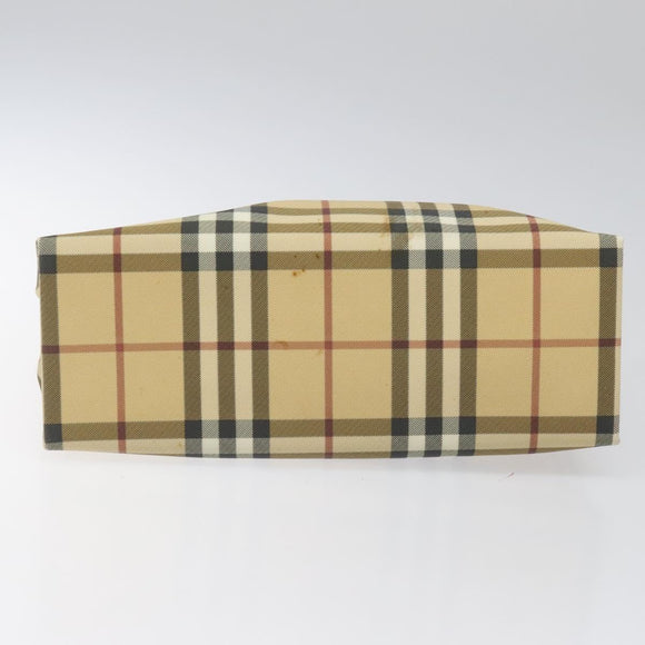 BURBERRY Nova Check Hand Bag PVC Beige Auth 110244