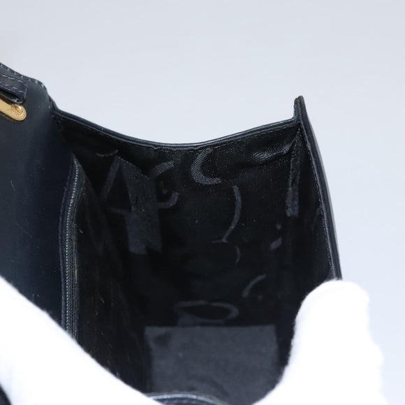 Salvatore Ferragamo Gancini Hand Bag Leather Black Auth 110245