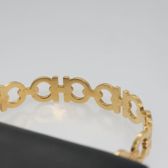 Salvatore Ferragamo Gancini Hand Bag Leather Black Auth 110245