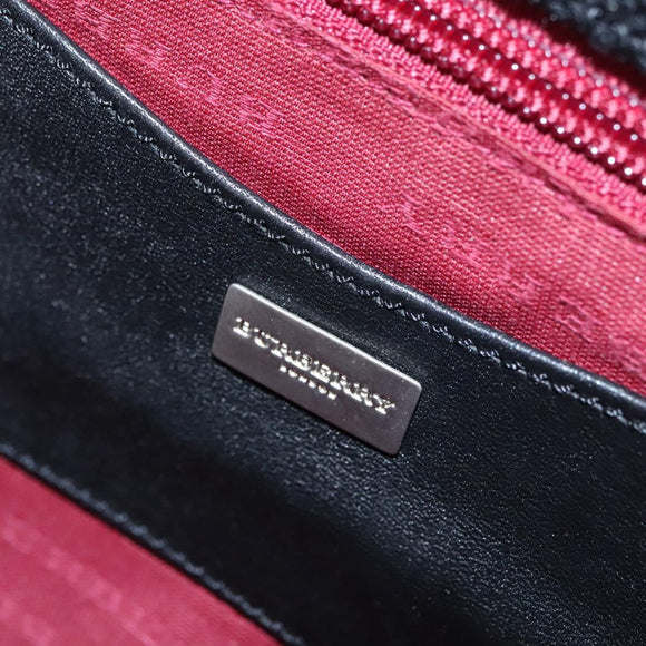 BURBERRY Nova Check Hand Bag Canvas Black Auth 110246