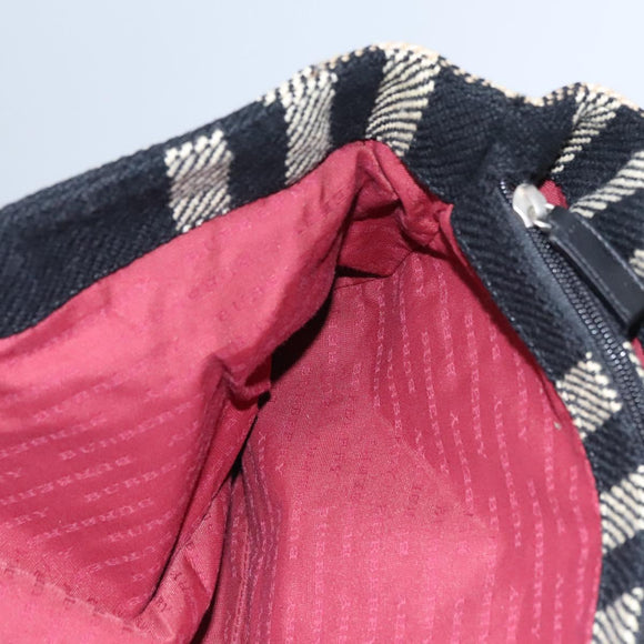 BURBERRY Nova Check Hand Bag Canvas Black Auth 110246