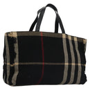 BURBERRY Nova Check Hand Bag Canvas Black Auth 110246-1