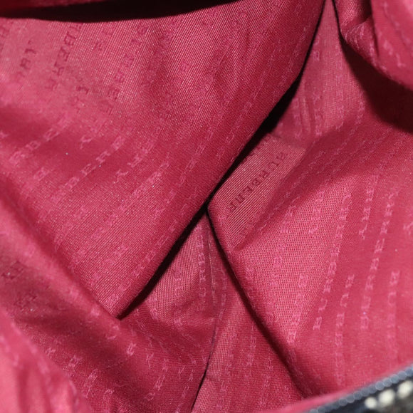 BURBERRY Nova Check Hand Bag Canvas Black Auth 110246