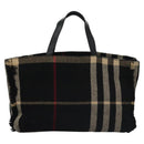 BURBERRY Nova Check Hand Bag Canvas Black Auth 110246-13