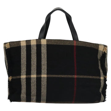 BURBERRY Nova Check Hand Bag Canvas Black Auth 110246 - 0