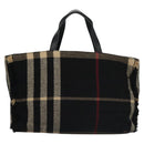BURBERRY Nova Check Hand Bag Canvas Black Auth 110246-2