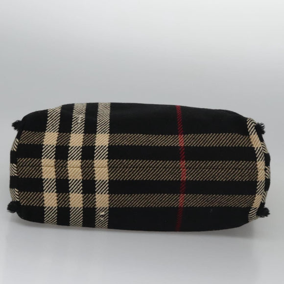 BURBERRY Nova Check Hand Bag Canvas Black Auth 110246