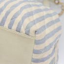 CHANEL Matelasse Chain Shoulder Bag Canvas White Light Blue CC Auth 110253-14