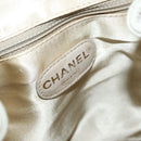 CHANEL Matelasse Chain Shoulder Bag Canvas White Light Blue CC Auth 110253-17