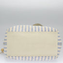 CHANEL Matelasse Chain Shoulder Bag Canvas White Light Blue CC Auth 110253-5