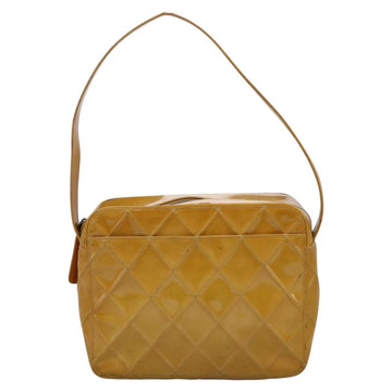 CHANEL Bicolore Shoulder Bag Patent leather Yellow CC Auth 110286 - 0