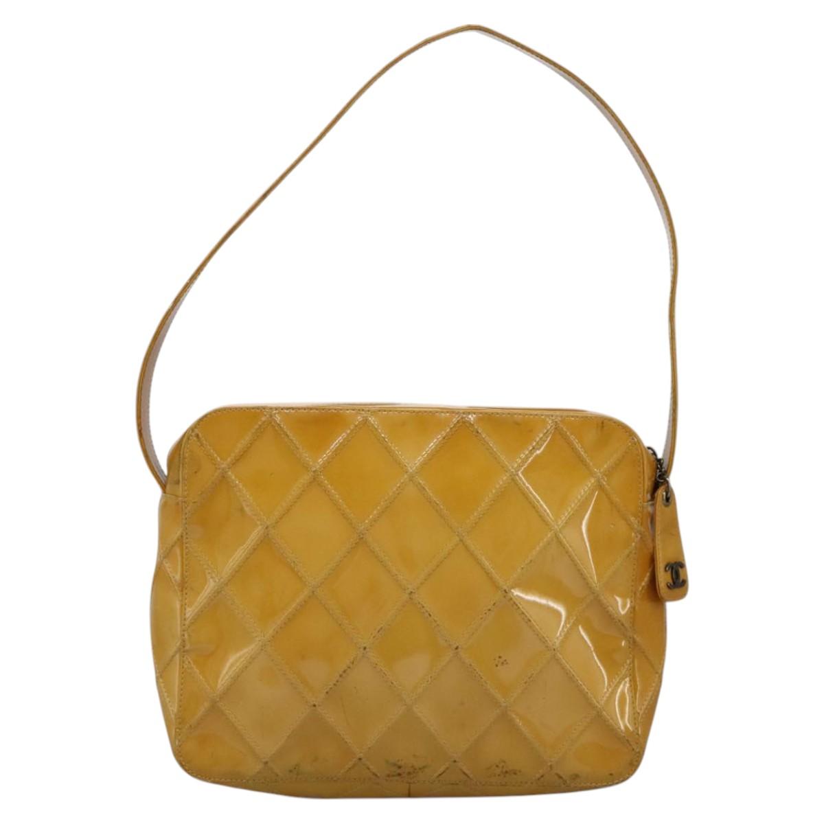 付属品付CHANEL yellow2wayバッグ Vintage Chanel Small Classic Double Flap Bag Yellow Lambskin Yellow Ha