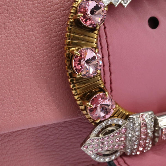 Miu Miu Shoulder Bag Leather Pink Auth 110296V