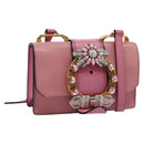Miu Miu Shoulder Bag Leather Pink Auth 110296V-1