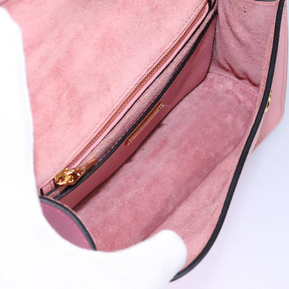 Miu Miu Shoulder Bag Leather Pink Auth 110296V