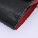 Salvatore Ferragamo Gancini Chain Shoulder Wallet Leather Black Auth 110302-15