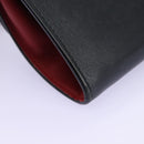 Salvatore Ferragamo Gancini Chain Shoulder Wallet Leather Black Auth 110302-16