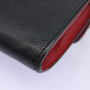 Salvatore Ferragamo Gancini Chain Shoulder Wallet Leather Black Auth 110302-17