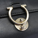 Salvatore Ferragamo Gancini Chain Shoulder Wallet Leather Black Auth 110302-18