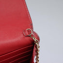 Salvatore Ferragamo Gancini Chain Shoulder Wallet Leather Black Auth 110302-20